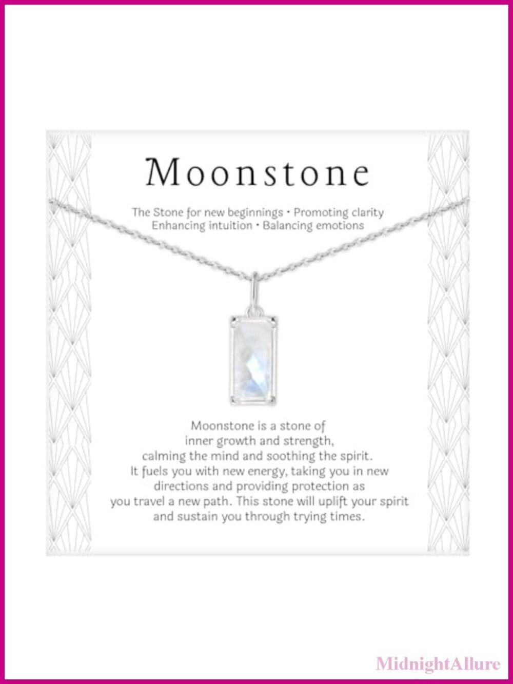 Sterling Silver Rainbow Moonstone Pendant Necklace 18in New Beginnings Gift